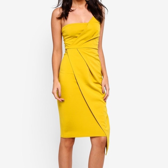 bandeau origami midi dress